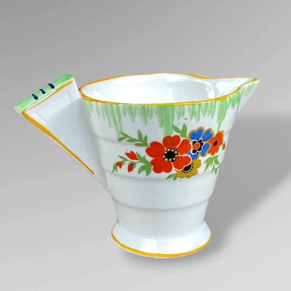 H&K Tunstall Floral Creamer Art Deco Made in England 1930s